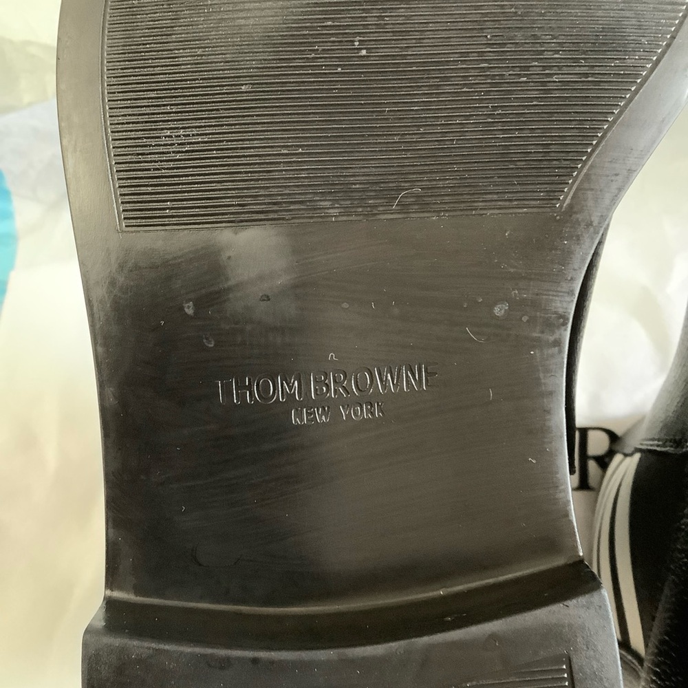 Thom Browne 4-Bar Grained Leather Chelsea Boots in Black Men’s Sz. EU-42/US-9​ - Picture 14 of 15